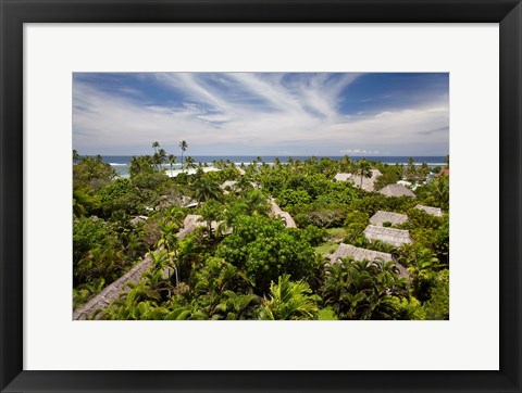 Framed Outrigger on the Lagoon, Fiji Print