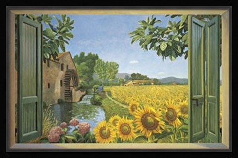 Framed Mulino Tra I Girasoli Print