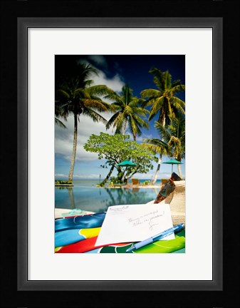 Framed Poolside, Beqa Lagoon Resort, Beqa Island, Fiji Print