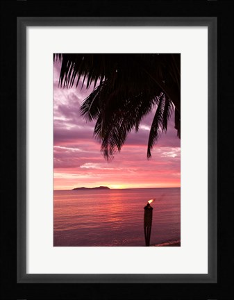 Framed Tropical Sunset, Beqa Island, Fiji Print