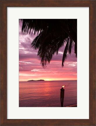 Framed Tropical Sunset, Beqa Island, Fiji Print