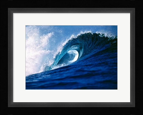 Framed Fiji Islands, Tavarua, Cloudbreak, Surfing waves Print