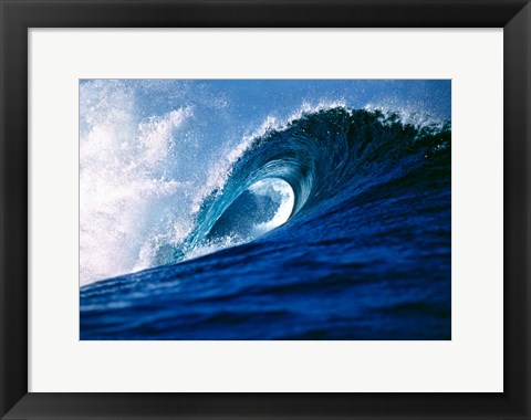 Framed Fiji Islands, Tavarua, Cloudbreak, Surfing waves Print