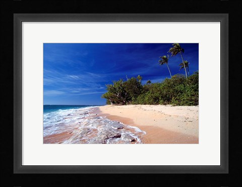Framed Fiji Islands, Tavarua, Beach Print