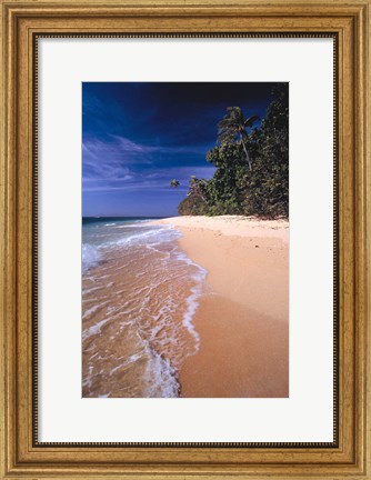 Framed Fiji Islands, Tavarua, Surf over the sand Print