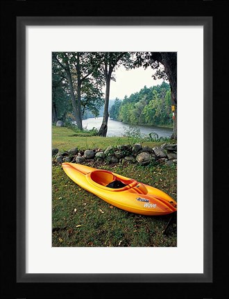 Framed Kayak on Housatonic River, Litchfield Hills, Housatonic Meadows State Park, Connecticut Print