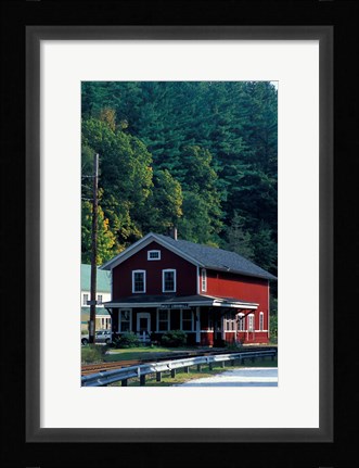 Framed Railroad Depot in West Cornwall, Litchfield Hills, Connecticut Print