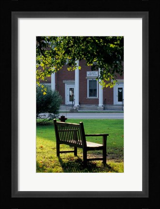 Framed Bench in Sharon, Litchfield Hills, Connecticut Print