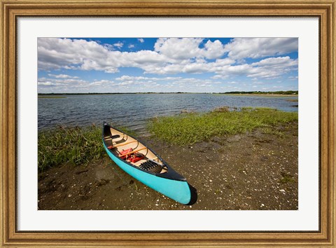Framed Canoe, Long Beach, Stratford, Connecticut Print