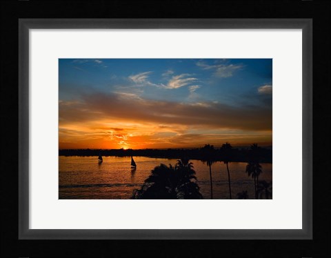 Framed Falukas and sightseers, Nile River, Luxor, ancient Thebes Print