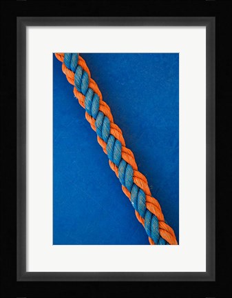 Framed Pattern of rope on cruise ship, Nile River, Egypt Print