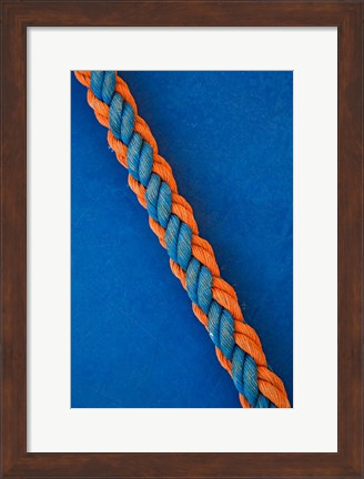 Framed Pattern of rope on cruise ship, Nile River, Egypt Print