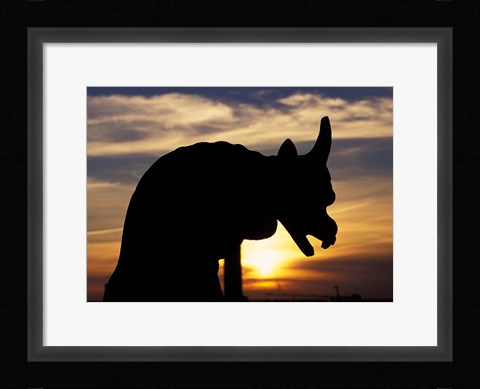 Framed France, Paris Notre Dame Cathedral, gargoyle Print