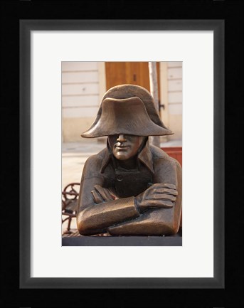 Framed Slovakia, Bratislava, Bronze Napoleon statue Print