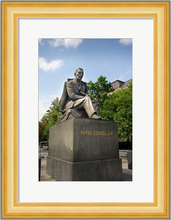 Framed Slovakia, Bratislava, statue of Hviezdoslav Print