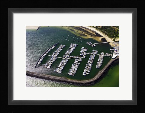 Framed WWI Submarine Wreck and Marina, Port Phillip Bay, Melbourne, Victoria, Australia Print