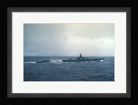 Framed Pacific Ocean, US submarine during WW II Print
