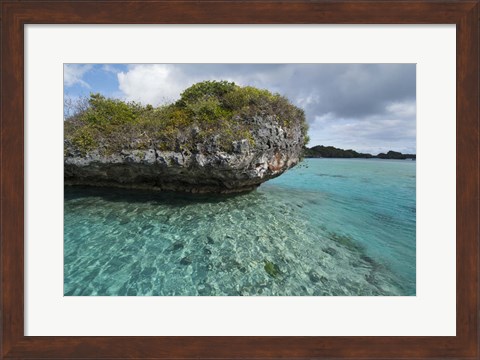 Framed Fiji, Island of Fulanga. Lagoon inside volcanic caldera. Mushroom islets, limestone formations. Print