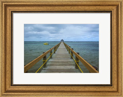 Framed Long wooden pier, Coral Coast, Fiji, South Pacific Print
