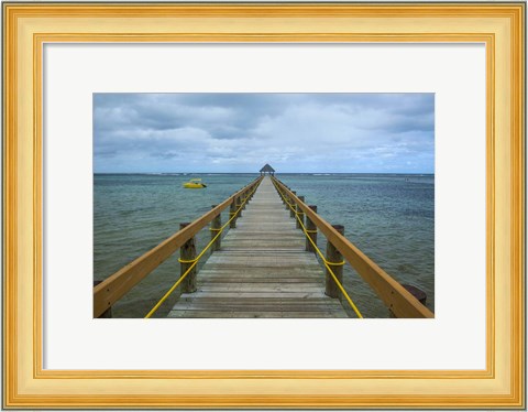 Framed Long wooden pier, Coral Coast, Fiji, South Pacific Print
