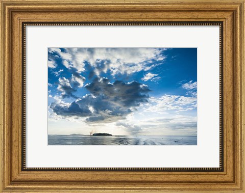 Framed Dramatic clouds at sunset over the Mamanucas Islands, Fiji, South Pacific Print