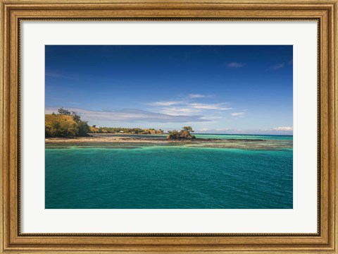 Framed Turquoise waters of Blue Lagoon, Yasawa, Fiji, South Pacific Print