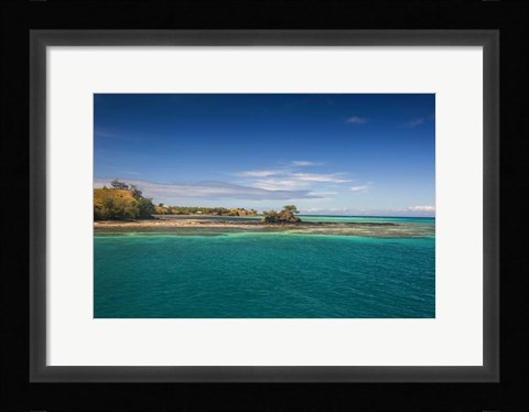 Framed Turquoise waters of Blue Lagoon, Yasawa, Fiji, South Pacific Print