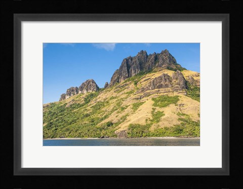 Framed Naviti island, Yasawa, Fiji, South Pacific Print