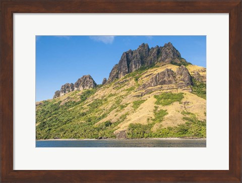Framed Naviti island, Yasawa, Fiji, South Pacific Print