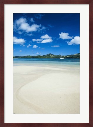 Framed Turquoise water at the Nanuya Lailai Island, Blue Lagoon, Yasawa, Fiji, South Pacific Print