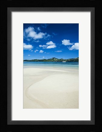 Framed Turquoise water at the Nanuya Lailai Island, Blue Lagoon, Yasawa, Fiji, South Pacific Print