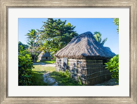 Framed Local thatched hut, Yasawa, Fiji, South Pacific Print