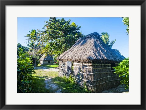 Framed Local thatched hut, Yasawa, Fiji, South Pacific Print