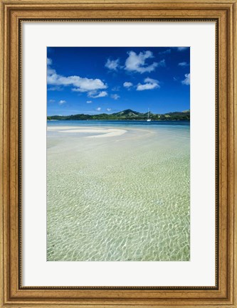 Framed Turquoise water at the Nanuya Lailai island, the blue lagoon, Yasawa, Fiji, South Pacific Print