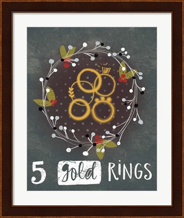 Framed 5 Gold Rings Print