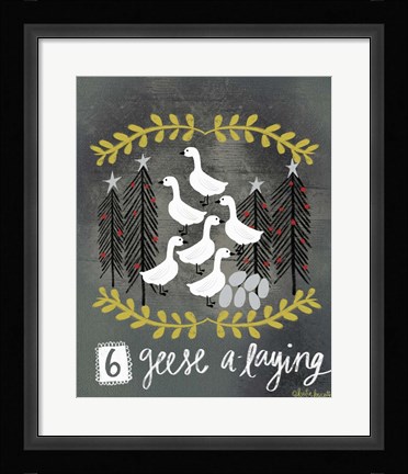 Framed 6 Geese Print
