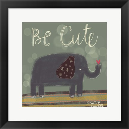 Framed Cute Elephant Print