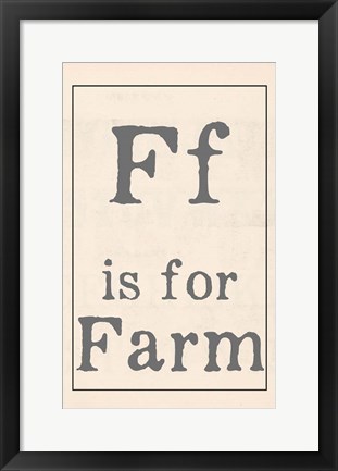 Framed F is for Farm Print