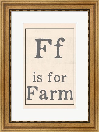 Framed F is for Farm Print