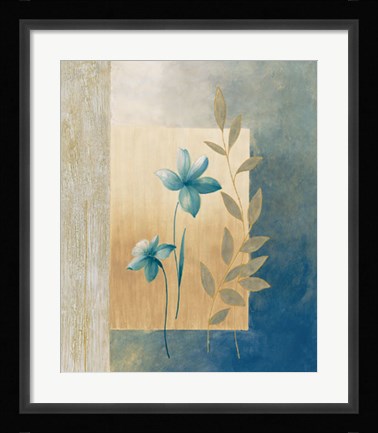 Framed Fleurs Bleues I Print