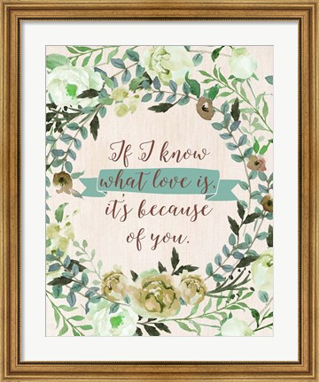 Framed Mom Because of You Print
