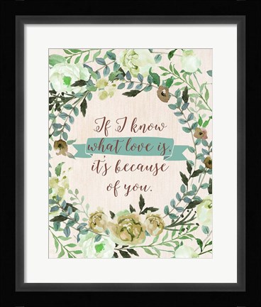 Framed Mom Because of You Print