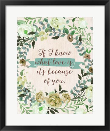 Framed Mom Because of You Print