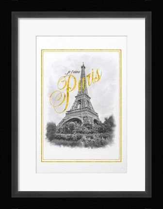 Framed Je T'aime Paris Print