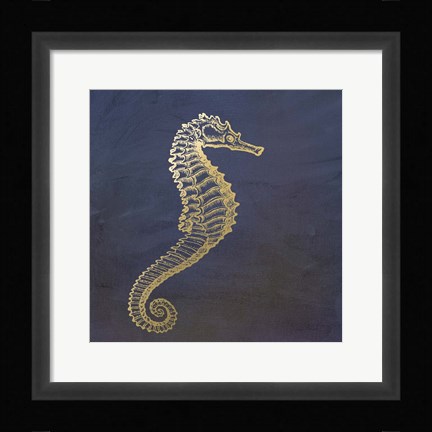 Framed Golden Seahorse Print