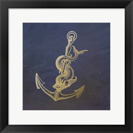 Framed Golden Anchor Print