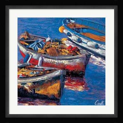 Framed Daniela Corallo - Barche All'Ormeggio Size 27.5x27.5 Print