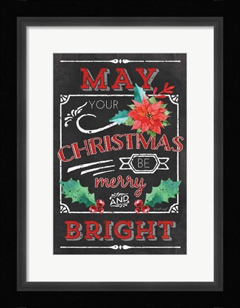Framed Merry and Bright Print