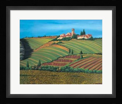 Framed Sunset in Tuscany Print