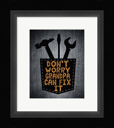 Framed Don't Worry In Black Print